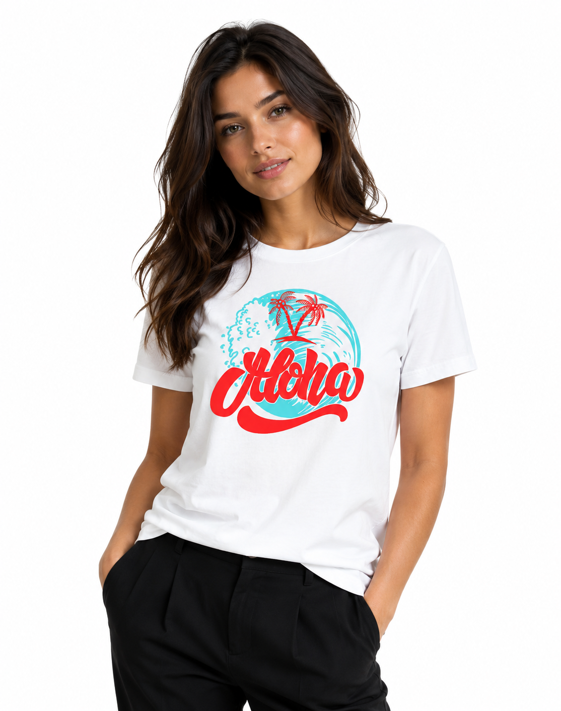 Aloha Wave Premium Cotton T-Shirt – Tropical Graphic Tee for Men