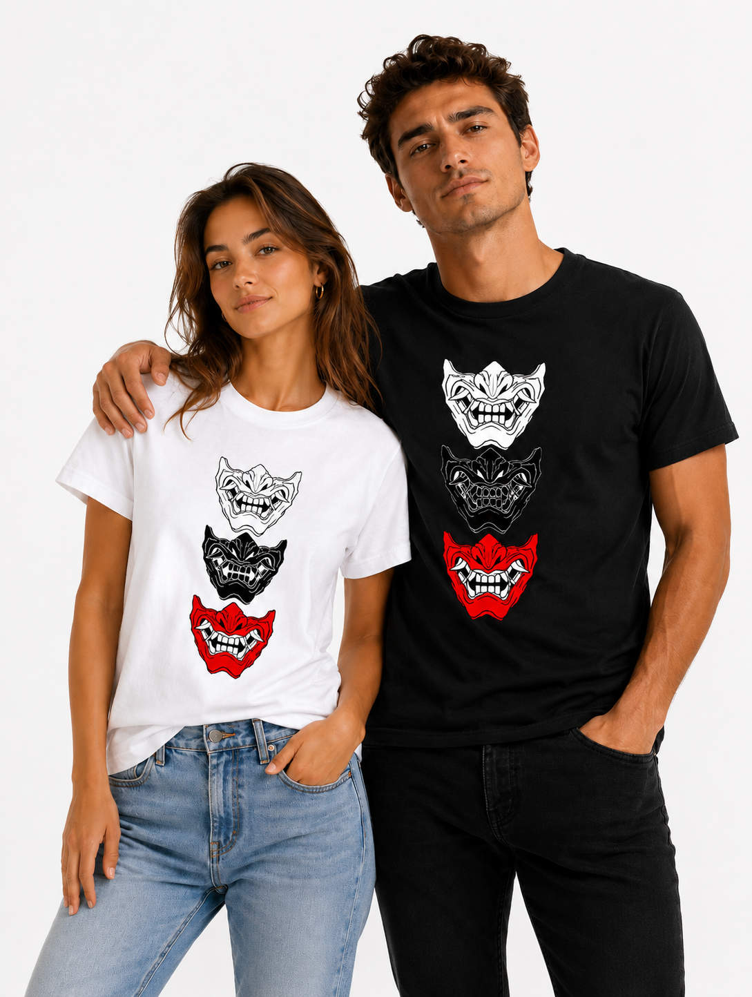 Japanese Oni Mask T-Shirt – Premium 100% Cotton Graphic Tee