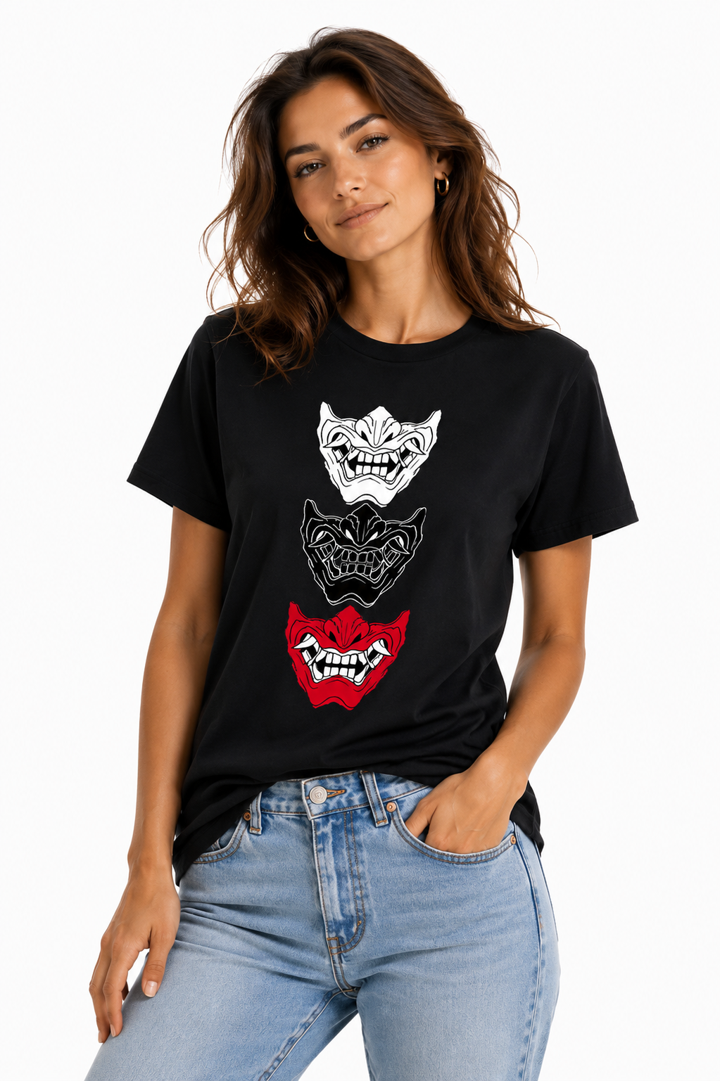 Japanese Oni Mask T-Shirt – Premium 100% Cotton Graphic Tee
