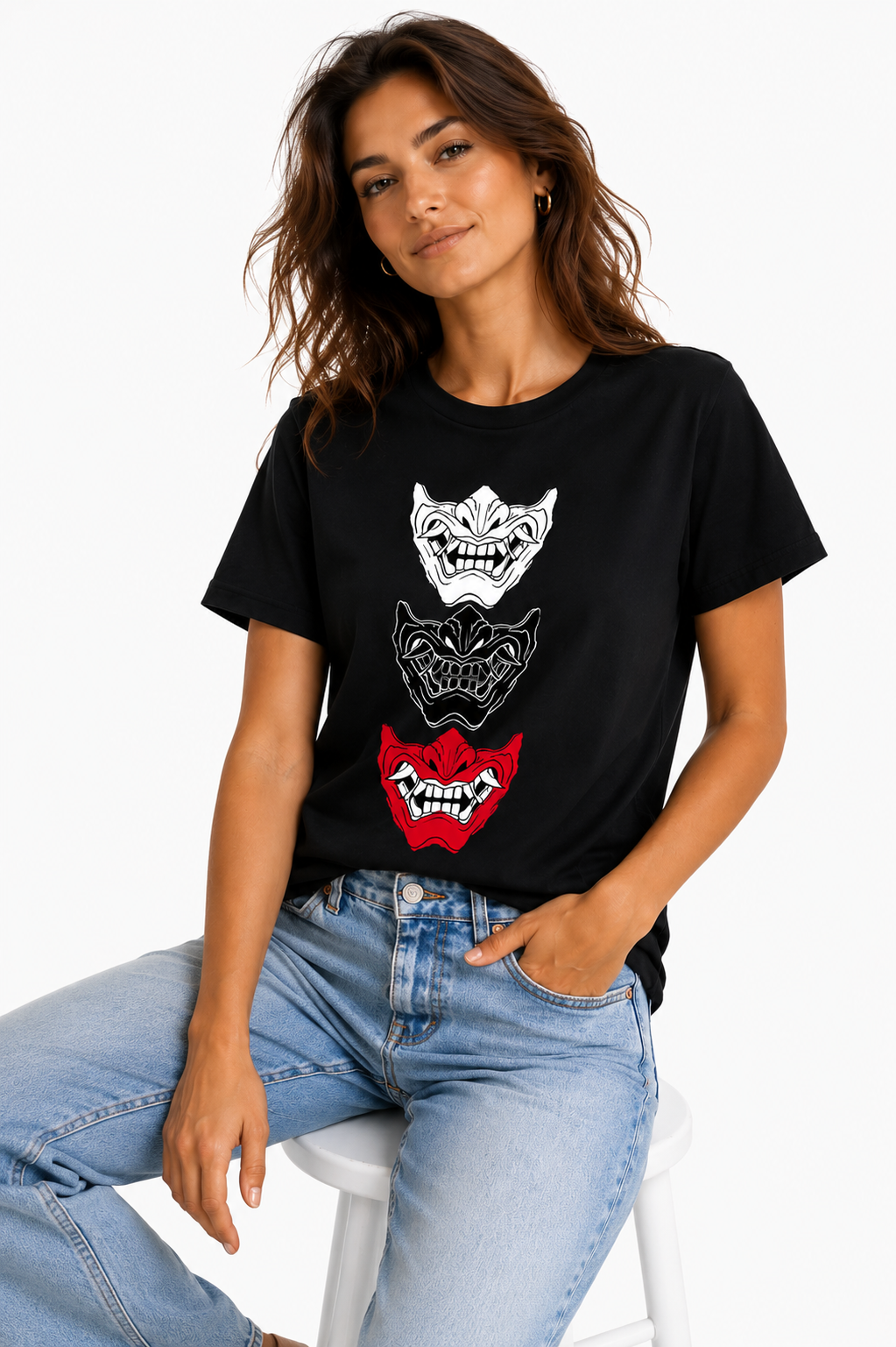 Japanese Oni Mask T-Shirt – Premium 100% Cotton Graphic Tee