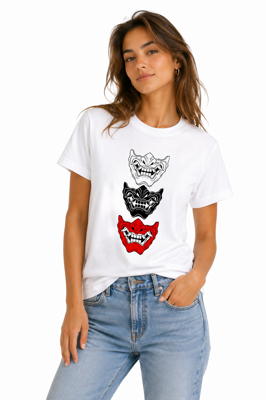 Japanese Oni Mask T-Shirt – Premium 100% Cotton Graphic Tee