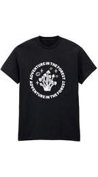 Adventure in The Forest T-Shirt HC – Mushroom Graphic Streetwear Tee, Unisex Cotton Nature-Inspired Shirt