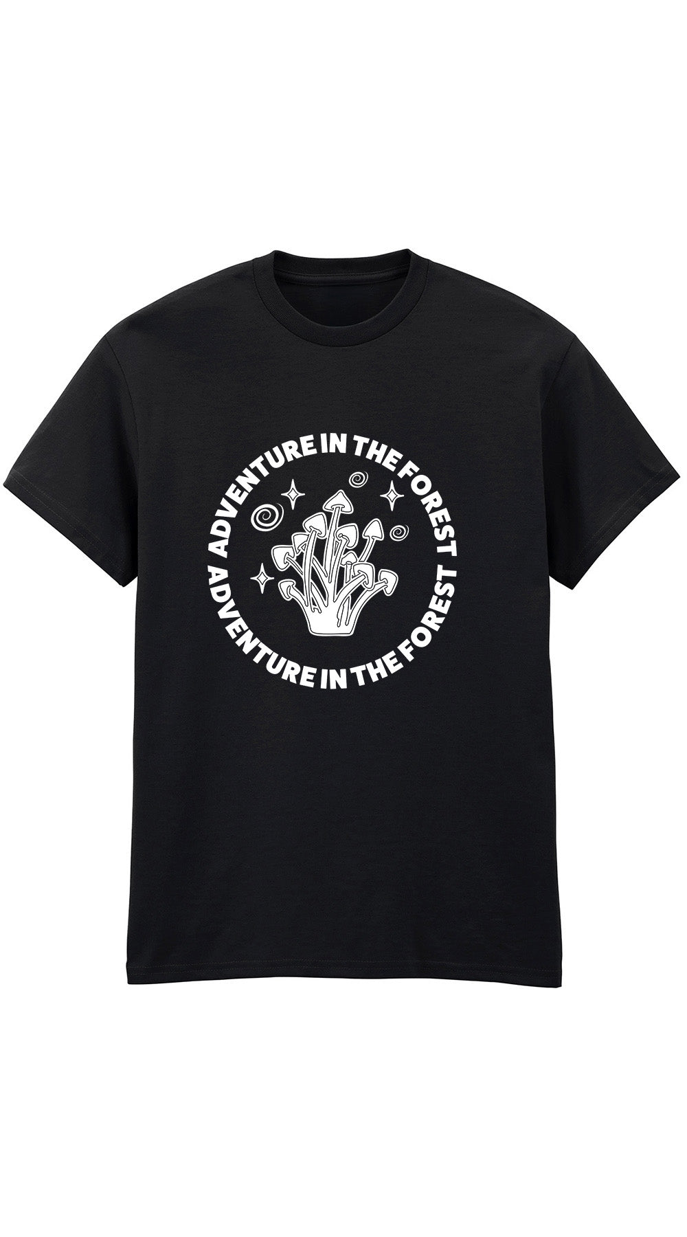Adventure in The Forest T-Shirt HC – Mushroom Graphic Streetwear Tee, Unisex Cotton Nature-Inspired Shirt