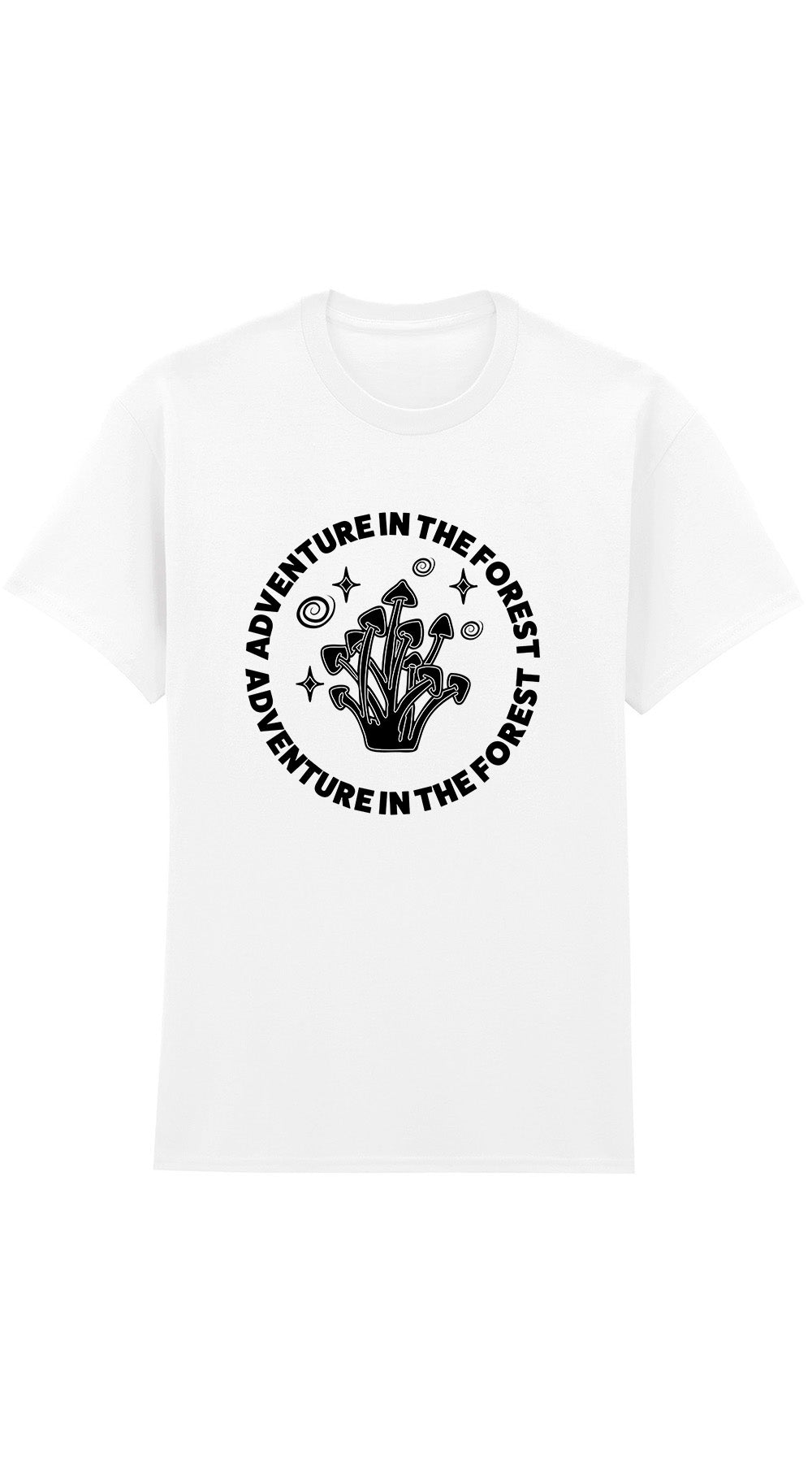 Adventure in The Forest T-Shirt HC – Mushroom Graphic Streetwear Tee, Unisex Cotton Nature-Inspired Shirt