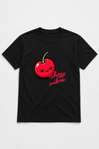 Tutti Frutti Cherry Vibes T-Shirt – Cute Cherry Graphic Tee, 100% Cotton Unisex Fruit Shirt