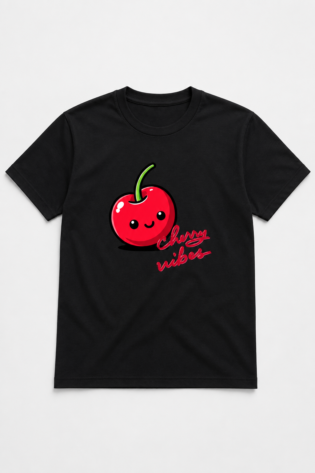 Tutti Frutti Cherry Vibes T-Shirt – Cute Cherry Graphic Tee, 100% Cotton Unisex Fruit Shirt