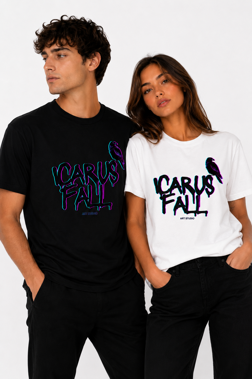 Icarus Fall Raven Graphic T-Shirt | 100% Cotton Streetwear Tee