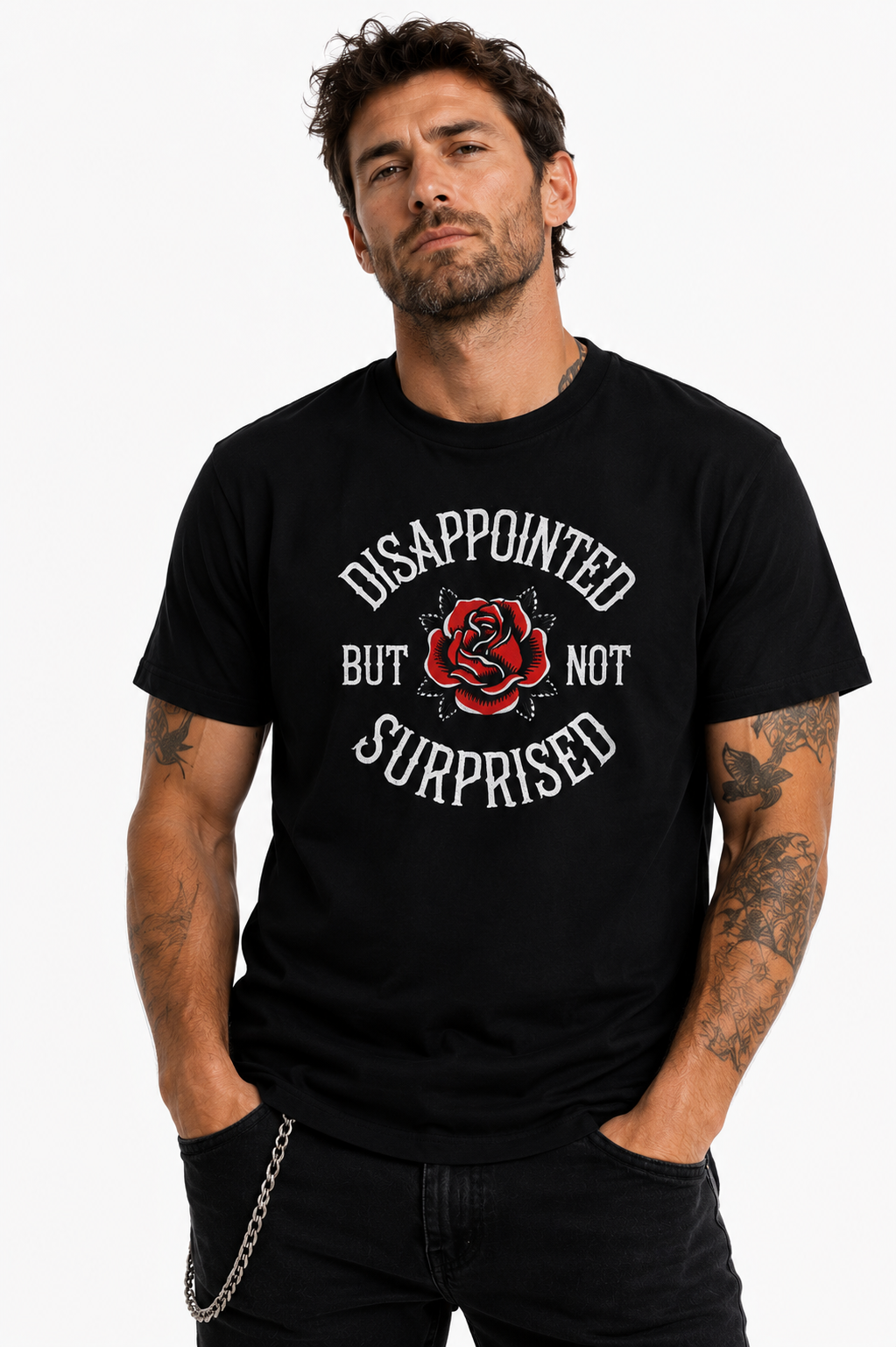 Disappointed But Not Surprised Rose Graphic T-Shirt – 100% Cotton