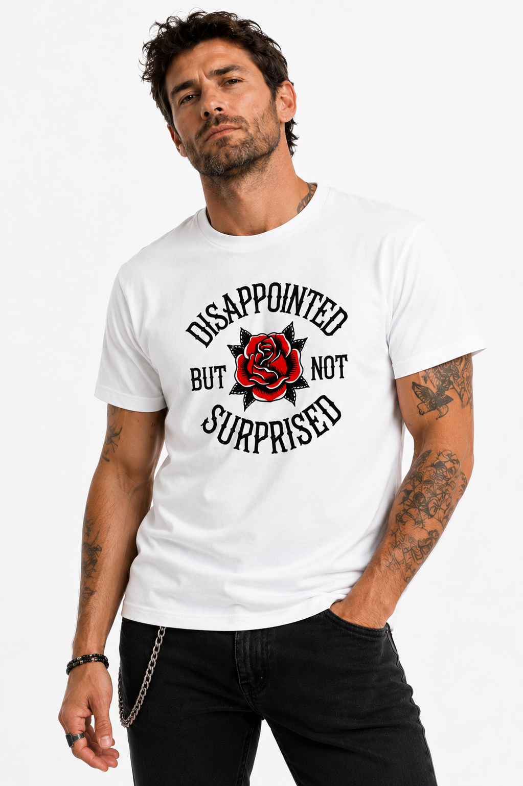 Disappointed But Not Surprised Rose Graphic T-Shirt – 100% Cotton