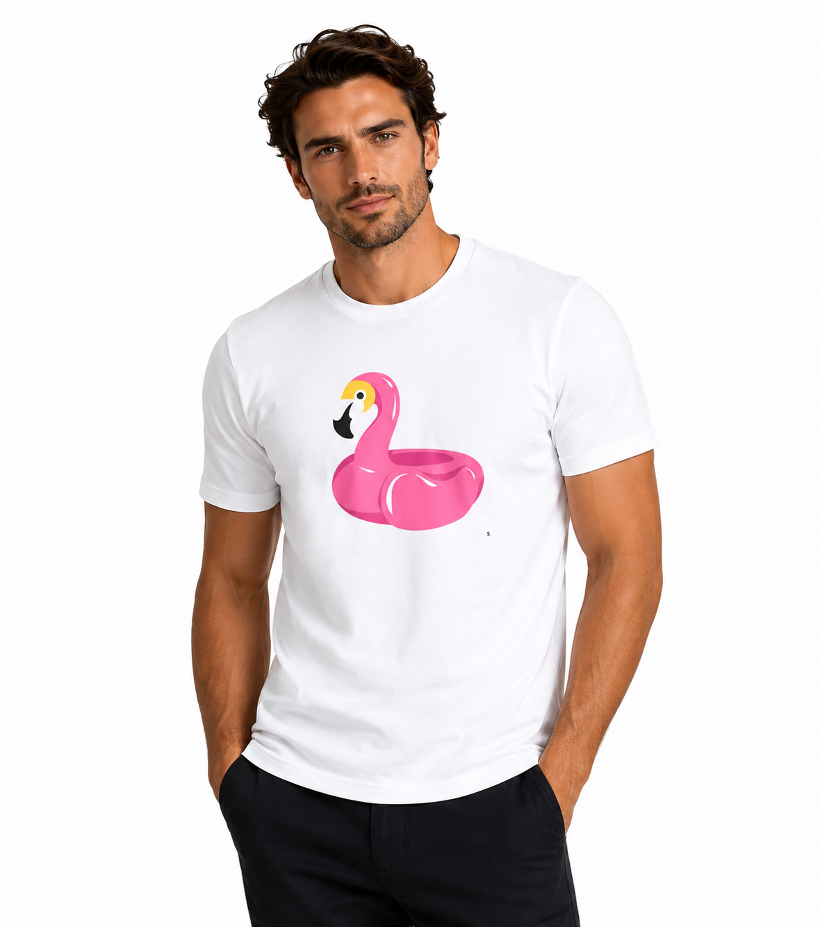 Pink Flamingo T-Shirt – 100% Premium  Cotton Tropical Graphic Tee