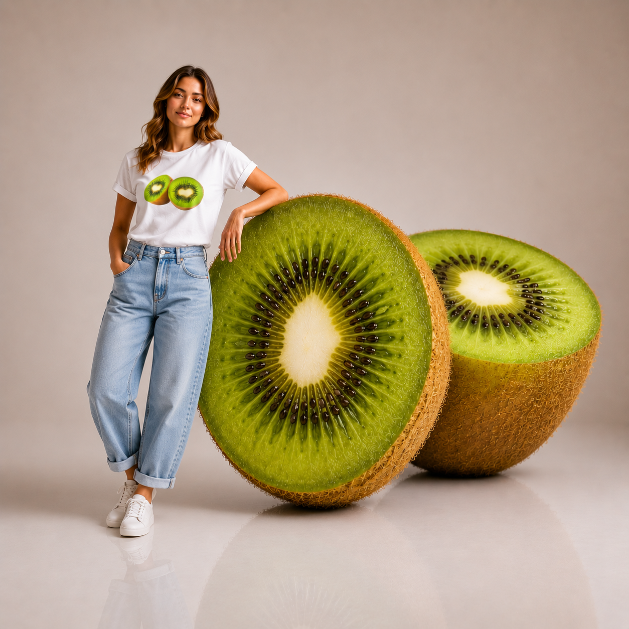 Tutti Frutti Kiwi T-Shirt – Fresh Kiwi Fruit Graphic Tee, 100% Cotton Unisex Shir