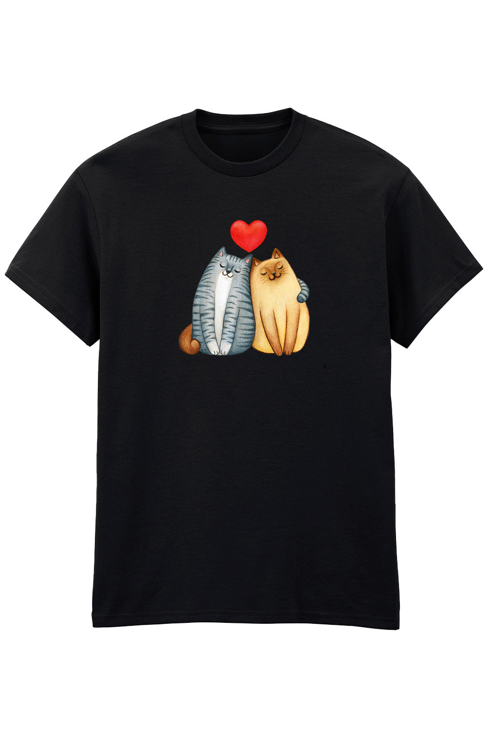 Cute Cats Love T-Shirt – Hugging Cats Graphic Tee, Unisex Premium Cotton Gift Shirt