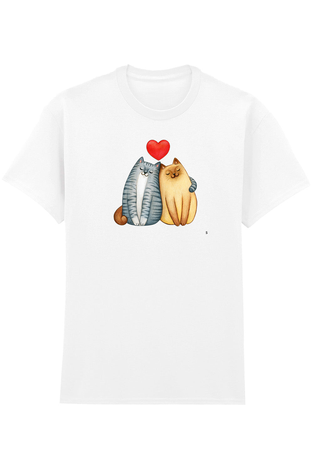 Cute Cats Love T-Shirt – Hugging Cats Graphic Tee, Unisex Premium Cotton Gift Shirt