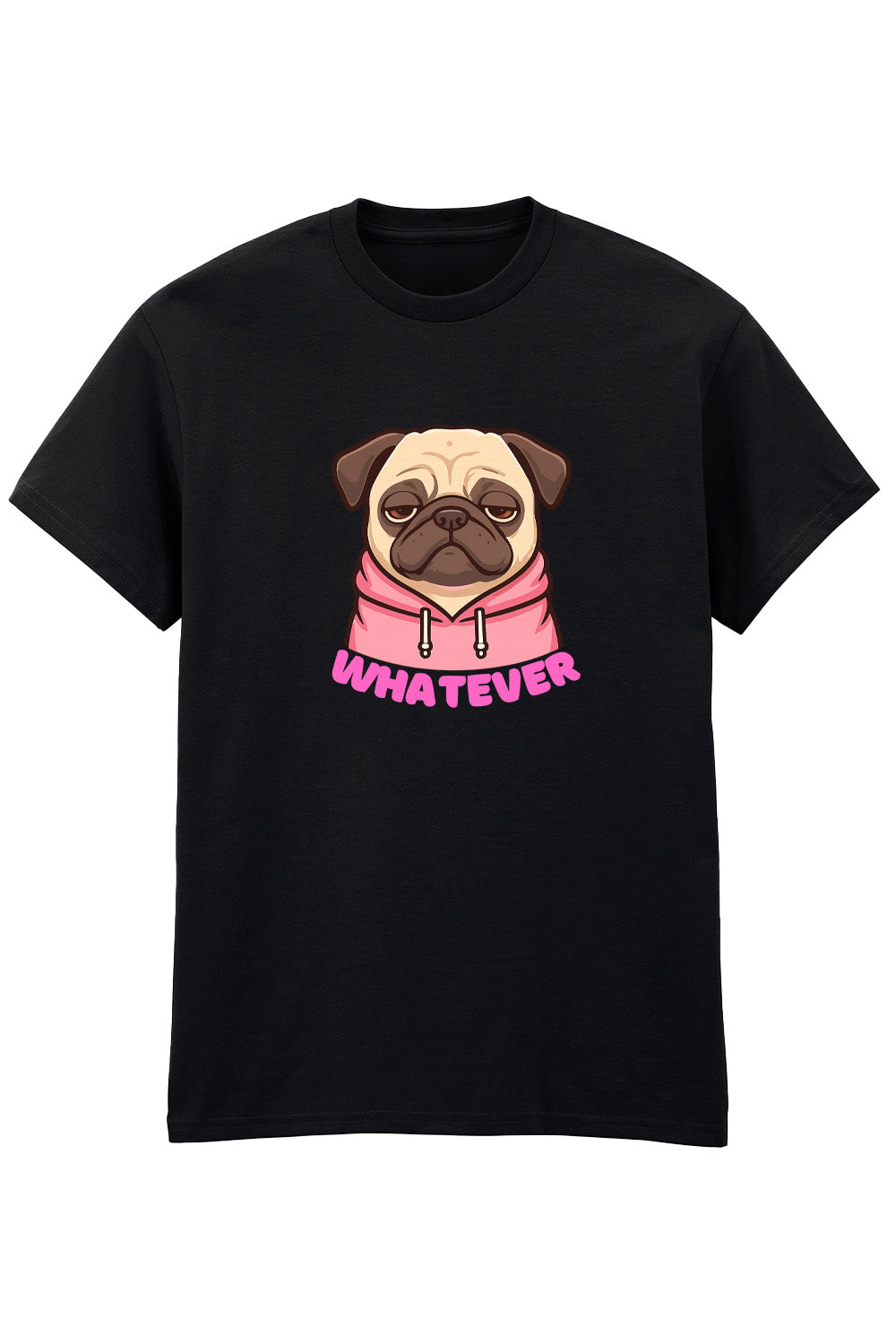 PUG “Whatever” T-Shirt – Funny Dog Graphic Tee, Unisex Premium Cotton Streetwear Shirt