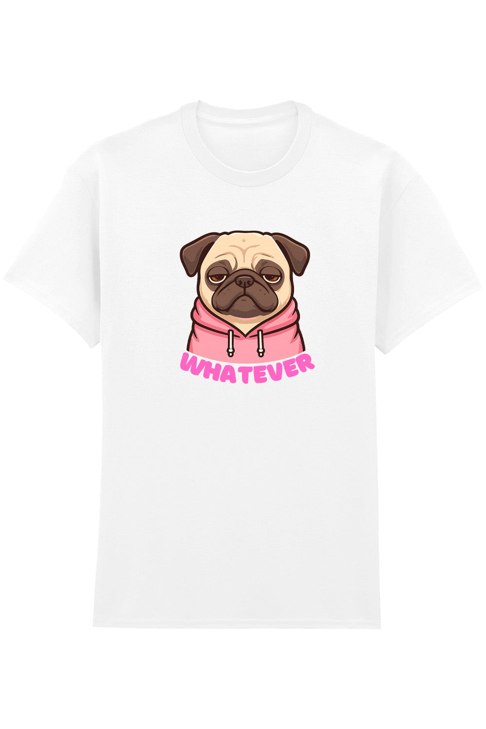 PUG “Whatever” T-Shirt – Funny Dog Graphic Tee, Unisex Premium Cotton Streetwear Shirt