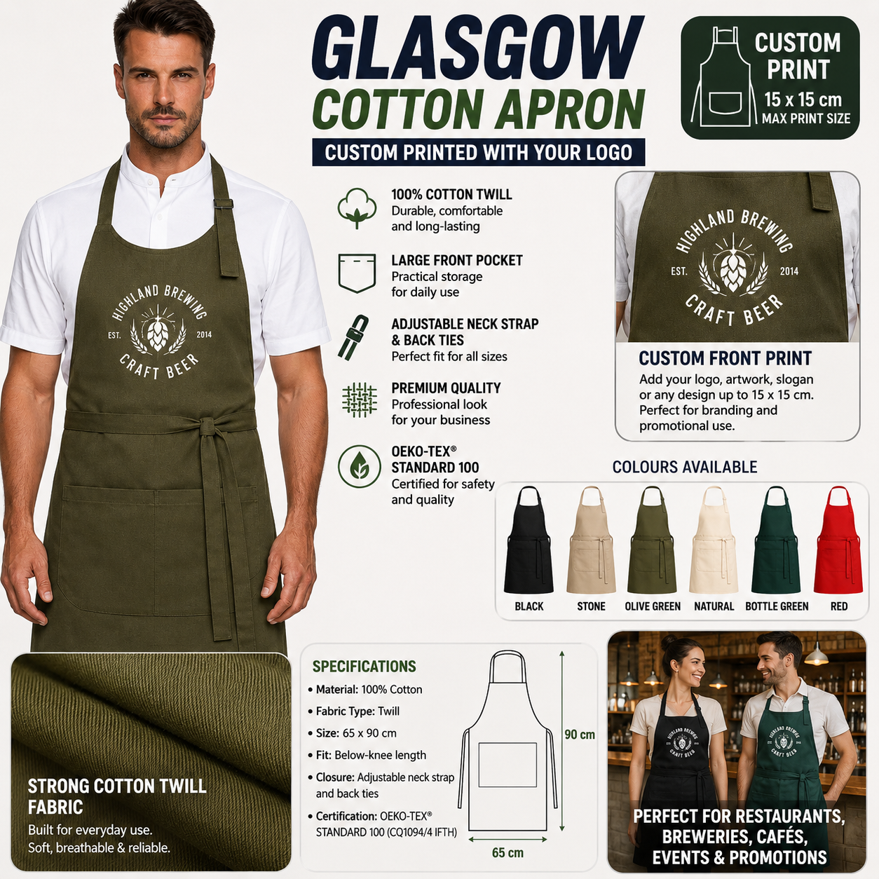 Custom Logo Apron – Professional, Durable & Personalised