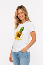 Tutti Frutti Pineapple Splash T-Shirt – Premium 100% Cotton Graphic Tee