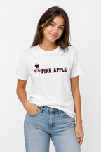 Pink Apple Graphic T-Shirt | 100% Cotton Alternative Fashion Tee