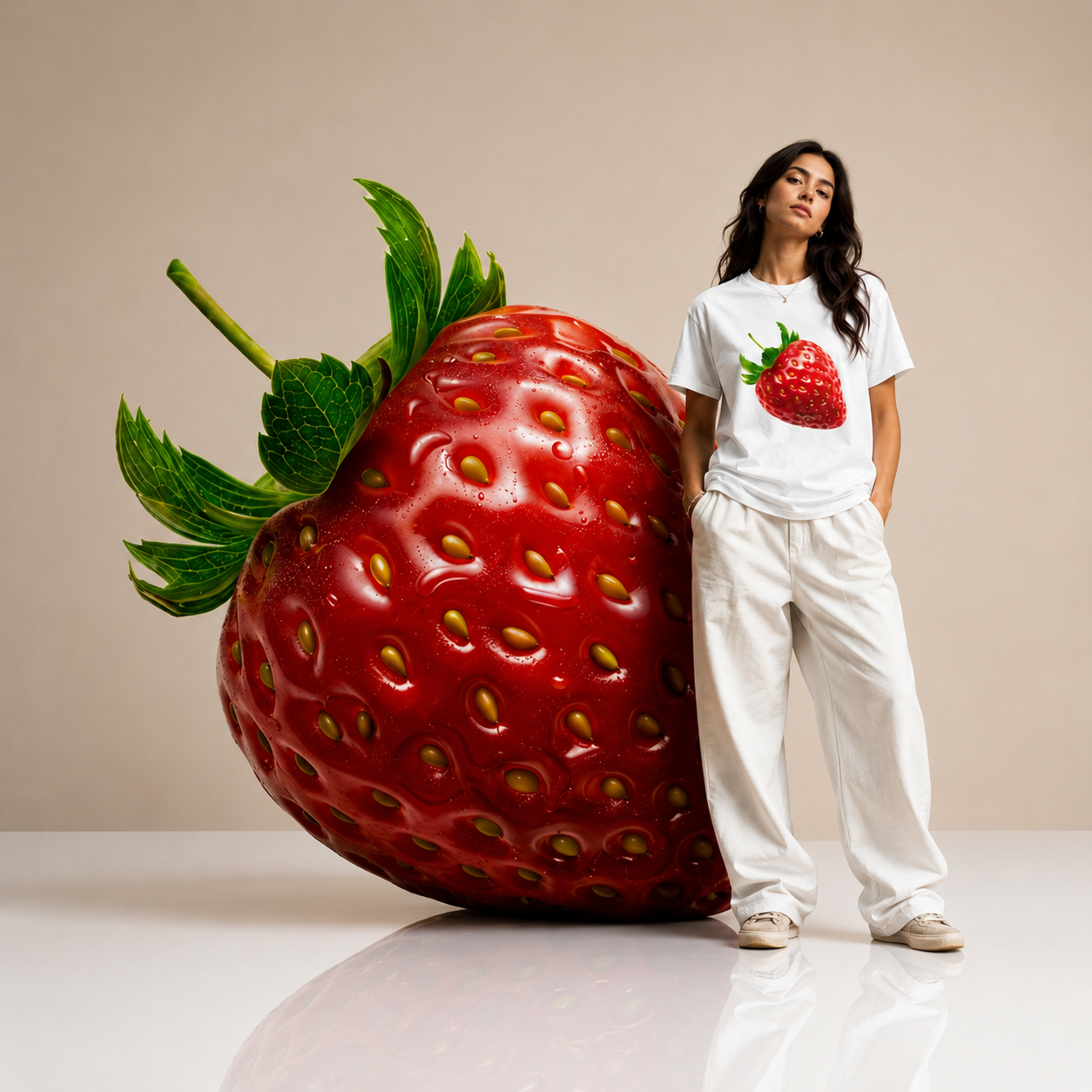 Tutti Frutti Strawberry T-Shirt – 100% Cotton Fruit Graphic Tee 🍓