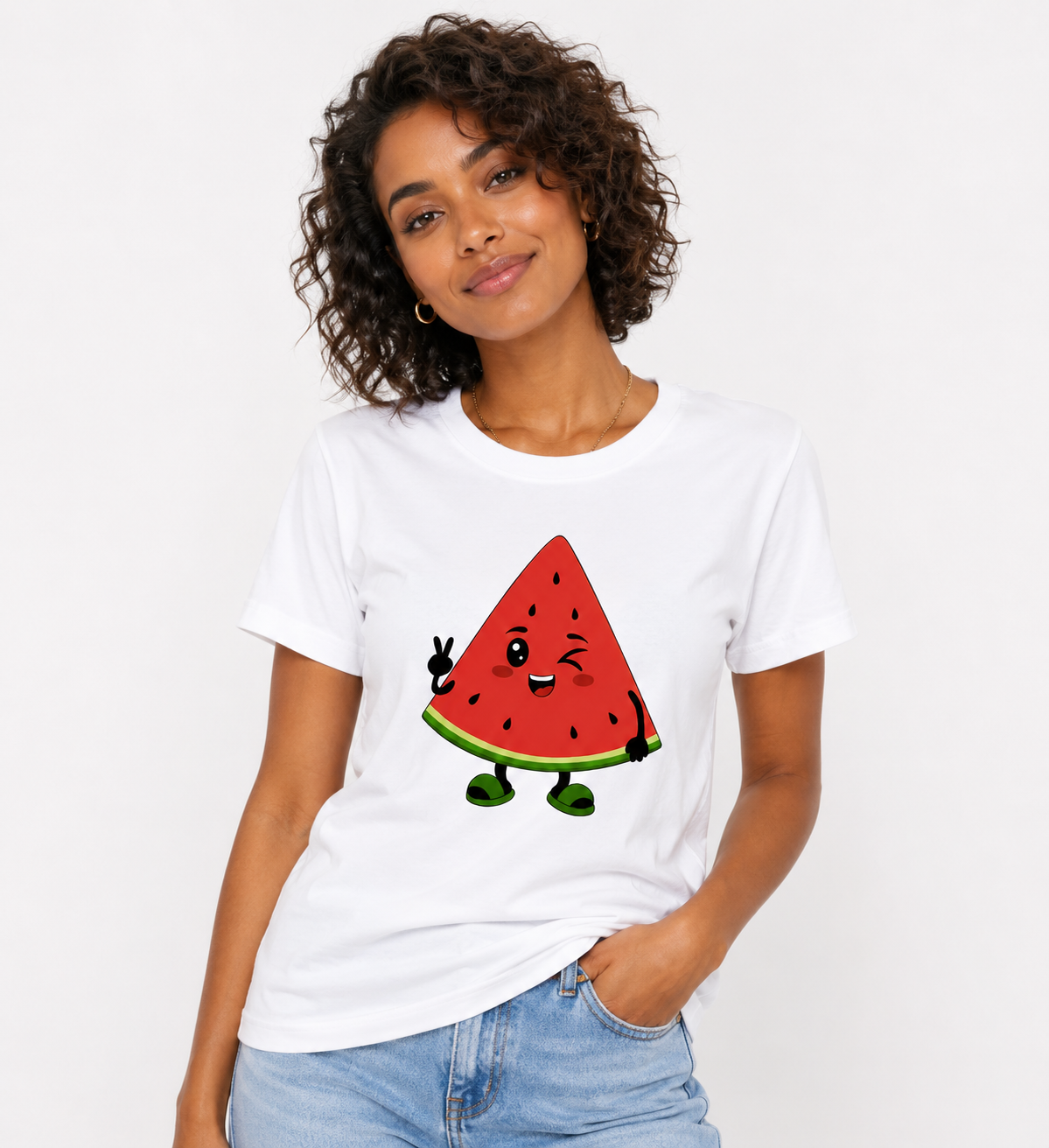 Cute Watermelon T-Shirt – Premium 100% Cotton Graphic Tee